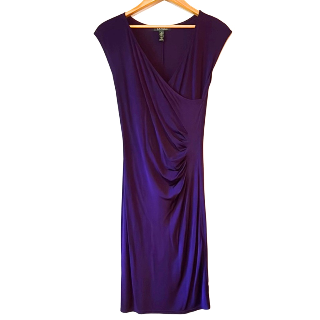 Elegant Purple Draped Dress